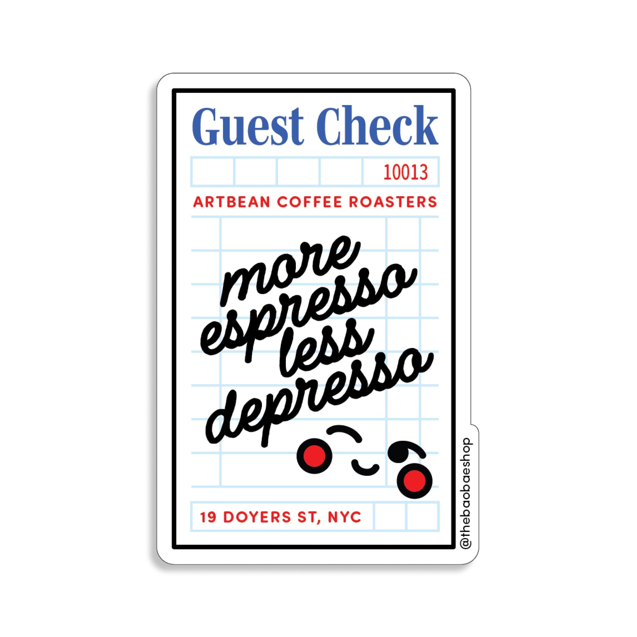 Guest check sticker | Artbean Coffee Roasters