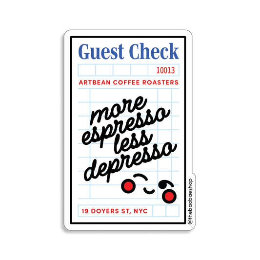 Guest check sticker